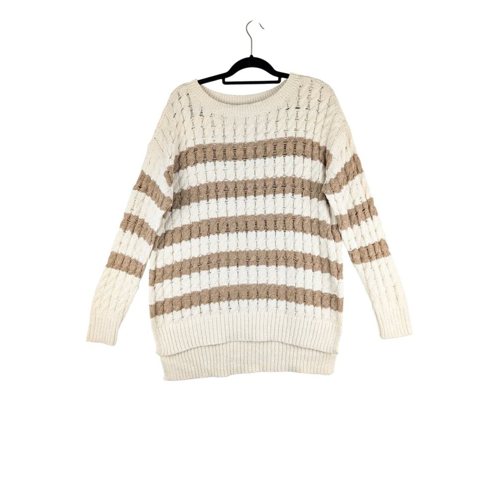 Anthropologie Pilcro Sweater Womens Medium Striped Longline Stitch Pullover NWOT